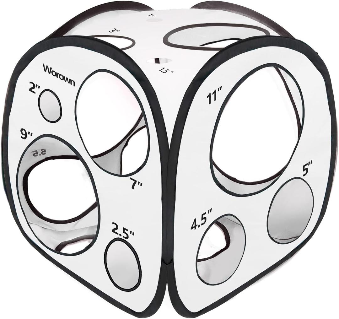 Worown 18 Holes Balloon Sizer Cube Box, Large Balloon Sizing Box, 1-12 Inch Collapsible Balloons Measurement Tool for Party Decoration, Ideal for Balloons Arches & Columns (White)