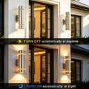 Cerdeco Stainless Steel Dusk to Dawn Sensor Outdoor Wall Lighting Cylinder Wall Sconce Suitable for Garden & Patio,Exterior Modern Porch Wall Light,Nickel Finished[ UL-Listed ]