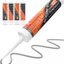 WELLUCK Grey Silicone Caulk, 100% Waterproof Silicone Sealant Adhesive Caulking,for RV, Kitchen,Bathroom, Window, Door, Glass,10.2FL.OZ/300ML4 Pack