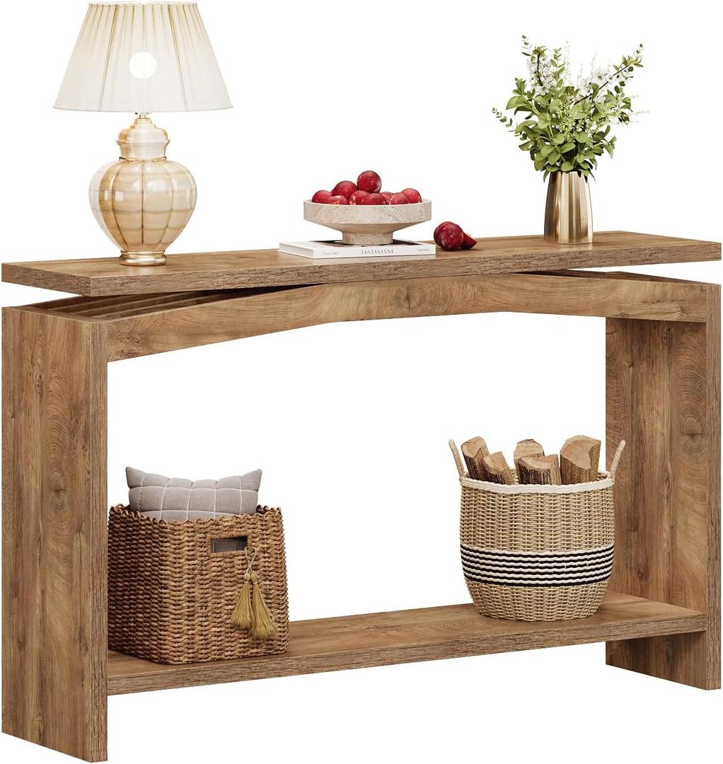 47.2" Entryway Console Table with Storage Shelf, Farmhouse