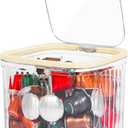 Clear Coffee Pod Holder with Lid, Coffee Pods Storage for Counter, Small Food Storage Organizer Bins, Clear Plastic Bins for Pantry, Kitchen, Cabinet Organization and Storage (Small-Cube)