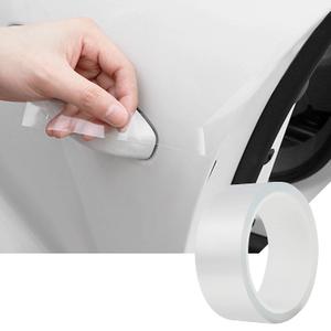 MYFAMIREA Car Door Transparent Seal Strip Door Edge Cover Guard Strips Entry Sill Guard Scuff Plate Protectors Invisible Universal Anti-Scratch Waterproof Tape for Rear Bumper (33Ft x 1.2In)