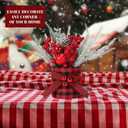 Valentines Day Decorations Valentine's Day Table Centerpieces Buffalo Check Plaid Artificial Tree Decor with Pine Cone Berry Gifts for Festival Winter Party Indoor Home Office Decor(Red)