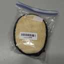 Almooni Natural Exfoliating Loofah for Men, Lightly Abrasive Egyptian Loofah Body Scrubber for Men, Dual-Sided with Cotton Back, Hand Strap, Black, 2-Count