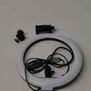 10" LED Ring Light with USB Charging Cable Without Tripod, Multiple Color Modes Selfie Light for Makeup Vlog Video Phone (White)