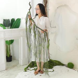 63Inch Realistic Bendable Curly Weeping Willow Branches Tree Vine Swags Wood Twigs Crafts Moss Greenery Garland Creepy Jungle Vines for Halloween Wall Hanging Outdoor Mantel Ceiling Swing Decoration