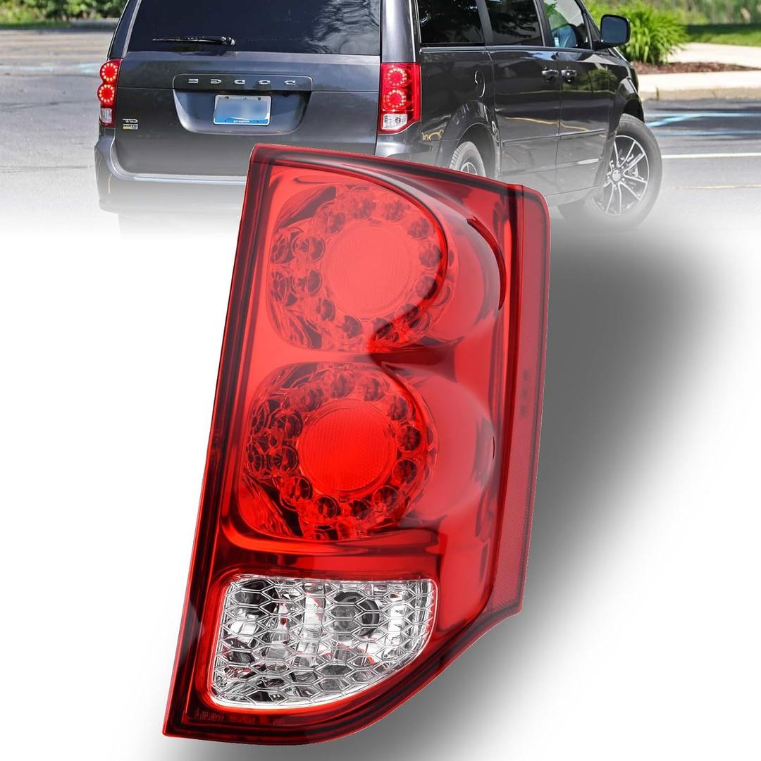 Tail Light Compatible With 2011-2020 Dodge Grand Caravan Right Passenger Side LED Taillight Rear Lamp Brake Signal Assembly with Bulb # 5182534AF CH2801199