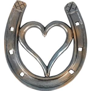 BESTOYARD Heart Shaped Horseshoe Wall Decor | Rustic Western Wall Hanging Sculpture in Black Resin | Farmhouse Equestrian Home Decor & Good Luck Housewarming