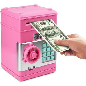 Piggy Bank, Toys for Girls Ages 5-7, 8-10, Electronic ATM Password Cash Coin Can Auto Scroll Paper Money Saving Box Toys for 6 7 8 9 10 11 12 Year Old Girl Christmas Birthday Gifts (Pink)