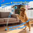 3 x lilfrd Squeaky Dog Chew Toys, Spiky Bouncy Rubber Dog Toy Balls, Plush Toy for Small Medium Dogs, Teeth Cleaning