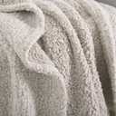 Ultra Soft Fleece Sherpa Blanket King Size,Lightweight Cozy Boho Bed Blanket with Decorative Tassel, Pattern Reversible, 2 Tones Ombre Light Brown,104”x90”, Light Brown With Tassel, King-104" x 90"