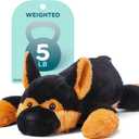 IKASA 5lbs Weighted Stuffed Animal German Shepherd Dog,26 inches Plush Toy Giant Large Big Jumbo Soft Puppy,Huge Size Cute Plushie, Gift for Kids