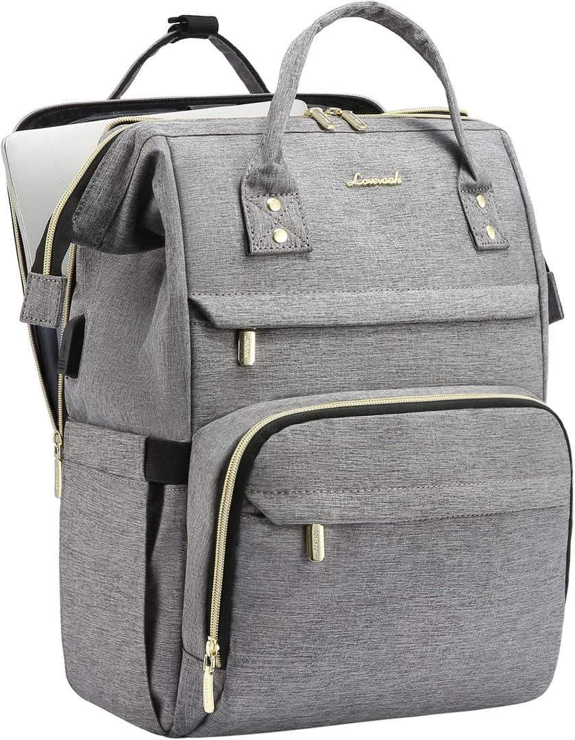 LOVEVOOK 17.3 Inch Laptop Backpack, Large Travel Backpack for Women, Water Resistant Teacher Backpack with Laptop Compartment, Professional Business Work bags with Charger, Austere Grey LOVEVOOK 17.3 Inch Laptop Backpack, Large Travel Backpack for Women, Water Resistant Teacher Backpack with Laptop Compartment, Professional Business Work bags with Charger, Austere Grey