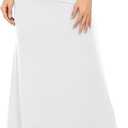 American Trends Plus Size Skirts for Women Stretch Maxi Skirt Womens Long Plus Size Skirts Casual Long Maxi Skirt White 3X-Large
