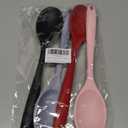 Cooking Spoon, 4Pcs Large Red Black Pink Grey Serving Spoons Heat Resistant Silicone Spoon, Non-Stick Mixing Kitchen Spoons Premium Silicone Kitchen Utensils for Stirring Baking Mixing Dishwasher Safe