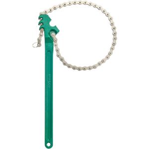 16 Inch Sturdy Adjustable Heavy Duty Ratcheting Chain Oil Filter Wrench Reversible Chain Style Pipe Fitter Wrench With Multi-Purpose Compatible With Max 8 Inch Diameter