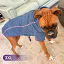 cyeollo Dog Fleece Jacket Sweater Lightweight Pet Coat Reflective Jackets Step in Zipper Warm Dog Sweaters for Medium Dogs (XX-Large, Blue)