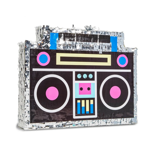 BLUE PANDA Boombox Pinata - 80s and 90s Theme Party Decorations, Hip Hop, Retro Birthday Supplies (16.5x12.8x3 In) - 90s Party Decorations - Boom Box Decor Pinata