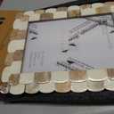 Handicrafts Home Handmade Scalloped Bone Inlay Brown White Picture Frame 5x7