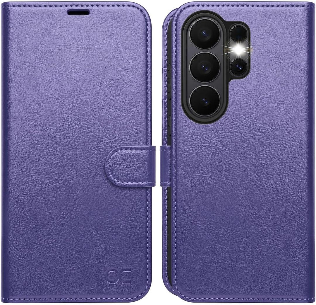 OCASE Compatible with Samsung Galaxy S26 Ultra Wallet Case, PU Leather Flip Folio Case with Card Holders RFID Blocking Kickstand [Shockproof TPU Inner Shell] Protective Phone Cover 2026, Purple