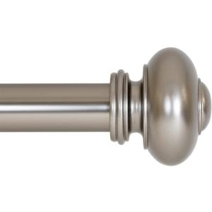 Ivilon Drapery Window Curtain Rod - Knob Design, 1 Inch Rod, 48 to 86 Inch, Satin Nickel