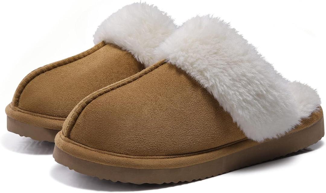 Litfun Women's Fuzzy Memory Foam Slippers Fluffy Winter House Shoes Indoor and Outdoor (7-7.5)