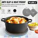 Walfos Silicone Trivet Mats - 4 Heat Resistant Pot Holders, Multipurpose Non-Slip Hot Pads for Kitchen Potholders, Hot Dishers, Jar Opener, Spoon Holder, Food Grade Silicone & BPA Free (Nordic Grey)