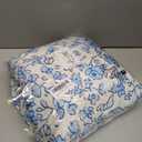 Retro Floral Print Car Seat Covers Full Set for Women Boho Blue Flower Seat Protector Cover Nonslip Car Decor Accessories for Vehicle Car SUV Truck, White