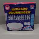 Riccle 88 pcs Cake Decorating Kit with Cake Turntable - Includes 50 Disposable + 2 Reusable Piping Bags and Tips Set, 24 Icing Piping Tips, 2 Spatulas, 3 Icing Comb Scraper, Baking Supplies (White)