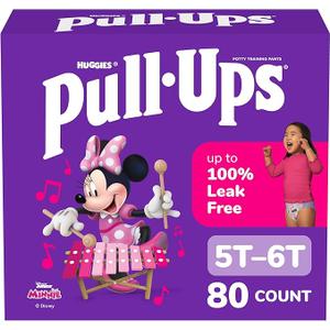 Pull-Ups Girls' Potty Training Pants, Size 5T-6T Training Underwear (46+ lbs), 80 Count (2 Packs of 40)