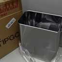 TIPGO Small Metal Trash Can, 2.1 Gallon Slim Trash Can for Bathroom, Wastebasket Garbage Bin for Bedroom, Office, Kitchen, Under Sink (Silver)