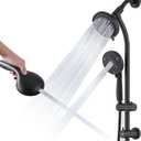 Modern Rainfall Shower Head with Handheld Shower Spray, 26-Inch Adjustable Height Slide Bar, High Pressure Dual Shower Head Combo, 3-Way Diverter for Easy Reach, 5-Foot Hose - Matte Black