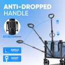 Sekey Wagon Cart with Wheels with 220LBS Capacity,Heavy Duty Wagon Carts Foldable with Drink Holders,Lightweight Utility Portable Cart for Grocery, Shopping, Garden, Camping. Blue (120L)