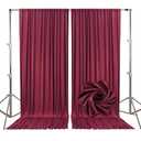 10ft x 10ft Burgundy Backdrop Curtains for Parties, Fabric Satin Background Curtain with Rod Pockets for Weddings, Birthday, Baby Shower, Photography, Graduation Party Backdrop Drapes, 5 Panels
