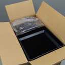 Kingrol 6 Pack Plastic Flower Vases, Modern Square Vase, Multipurpose Buckets, Accents Home Office Event Centerpieces Decor, Black, 6.75 x 6.75 x 13.25 Inch