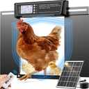 Automatic Chicken Coop Door Large Size, 7W Solar Powered with Timer & Light Sensor, Anti-Pinch Safety Chicken Door, Remote Control, Predator-Proof Aluminum Door for Poultry, Ducks & Chickens