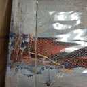 Abstract Canvas Painting A Rainy Walk Girl with Yellow Umbrella Wall Art Modern Artwork for Office Home Decoration (24"L x 16"W)