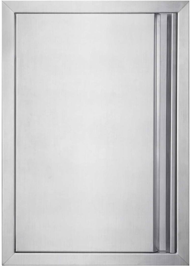 Outdoor Kitchen Single Doors 17" W X 24" H BBQ Access Door Thickened 304 Brushed Stainless Steel Doors for Indoor/Outdoor Kitchen Outdoor Cabinet Barbeque Grill or BBQ Island