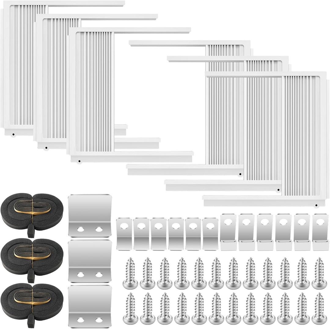 2 Set Window Air Conditioner Side Panels with Frame Window Ac Insulation Side Panel Air Conditioner Extender Panel for 10000 Btu Ac Preventing Noise