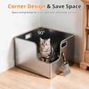 2 Pack XXXL Square Stainless Steel Litter Box with High Sides,XXL Metal Corner Cat Litter Box with Tall Walls for Big&Multiple Cats Maine Coon,One-Piece High Sided,Extra Large,Anti-Leakage,Non Stick