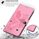 Designed for Samsung Galaxy A55 5G Case Wallet,Women Flip Folio Cover with Embossed PU Leather Stand Credit Card Holders Slots Wrist Strap Phone Case for Samsung A55 5G (Pink Girl) (9)