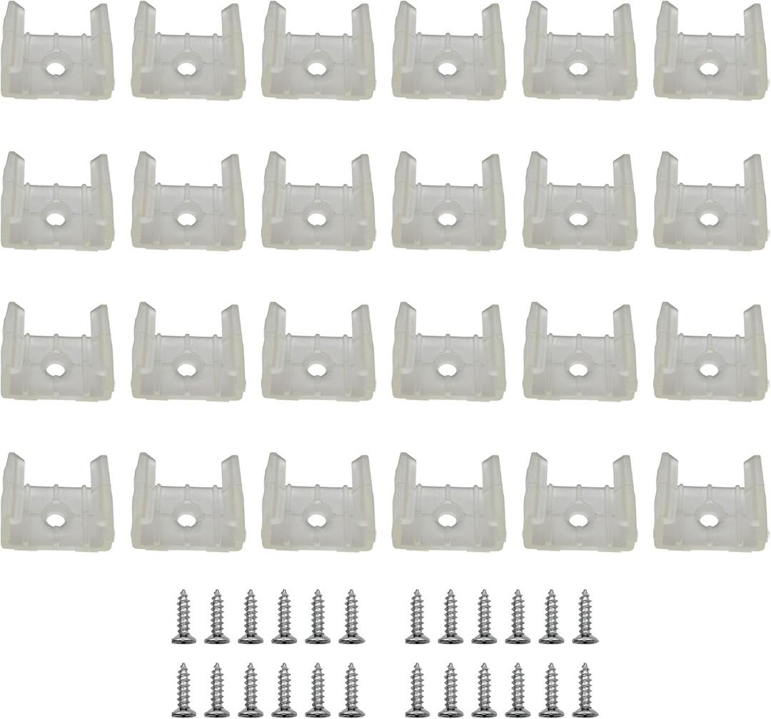 120 Pcs LED Light String Fixing Clips, Neon Mounting Clips with Screws Suitable for 14mm-17mm (0.55 inch-0.67 inch) Wide Strip Light