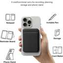 MOFT Action Inspiration MagSafe Phone Stand, Magnetic Notepad Stand Compatible with iPhone 16 Series and Other Phones with Two Types of Notepad and Magnetic Invisible Pen, Jet Black + Jet Black