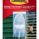 Command Outdoor Large Clear Wall Hooks, 1 Hook and 2 Command Strips, Damage Free Hanging Wall Hooks for Hanging Christmas Decorations with Weather Resistant Strips, Holds up to 4 lb (Transparent)
