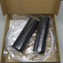 Drum Lampshade Set of 2, Lamp Shades for Table Lamps Floor Lamp, 13" Top X 13" Bottom X 10" High Black Large Line Fabric Lamp Shades, Easy Assembly Replacement Lampshades