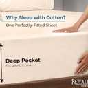 Royale Linens 100% Organic Cotton Fitted Sheet - Percale Weave - Super Soft Deep Pocket Bottom Sheets - White Elastic Sheet Full Size - Full Fitted Sheets Only - (54"x75"+15", Cream)