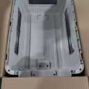 SportPet Airline Compliant XX-LARGE 39" Travel Dog Kennel-Durable Plastic Airline Pet Carrier w/ Removable Wheels & Food Bowls, Collapsible Indoor/Outdoor Dog Kennel, Dogs up to 36"L & 27"H-Cream/Gray