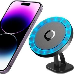 Compatible with Mag Safe Car Mount Dashboard Magnetic 360 Adjustable Phone Holder Soft Rubber Front Compatible with iPhone 16/15/ 14/13/ 12/ Pro/Pro Max No Metal Plate Needed Since 2021