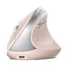 Nulea MD280 Ergonomic Vertical Wireless Mouse - Bluetooth & 2.4G Dual Mode, 4 Adjustable DPI 800/1200/1600/2400, Rechargeable, Silent Clicks, No Lag, 6 Buttons - Perfect for Laptop, Desktop Pink