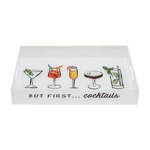 Mud Pie Acrylic Bar Tray, 9 1/2" x 14", Clear